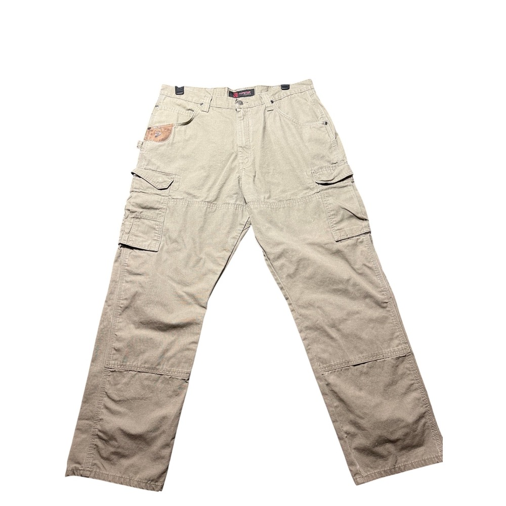 Riggs Workwear Cargo Pants Mens 38x32 Brown Good Ripstop Cotton Utility